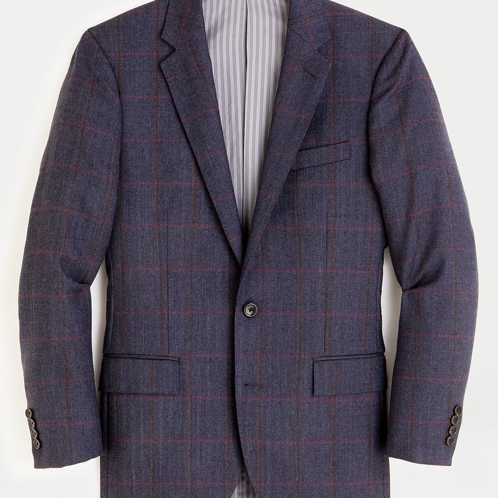 J.Crew Ludlow Slim Fit Suit in English Mini-Herringbone Windowpane Wool